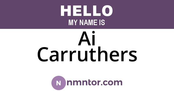 Ai Carruthers