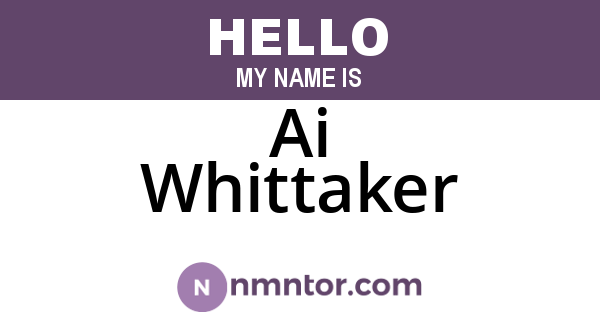 Ai Whittaker