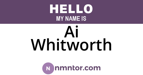 Ai Whitworth