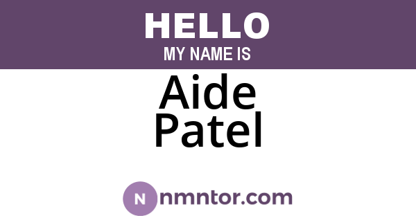 Aide Patel