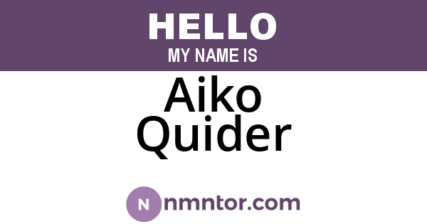 Aiko Quider