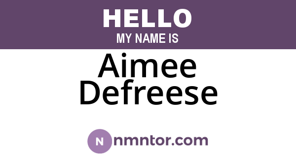 Aimee Defreese