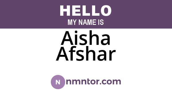 Aisha Afshar