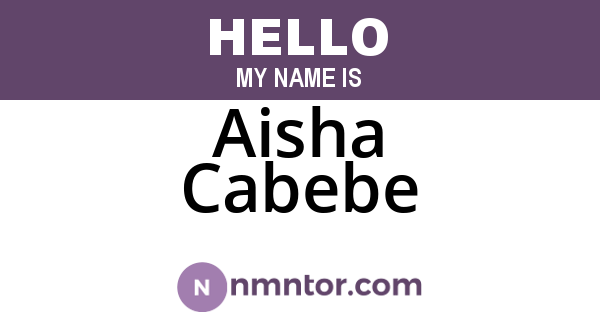 Aisha Cabebe