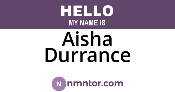 Aisha Durrance