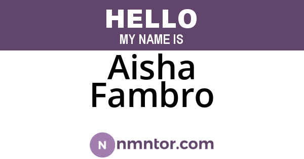 Aisha Fambro