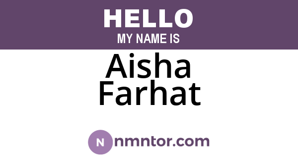 Aisha Farhat