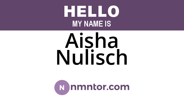 Aisha Nulisch
