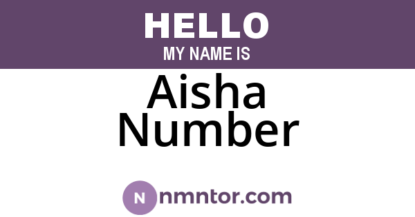 Aisha Number