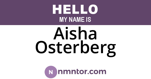 Aisha Osterberg