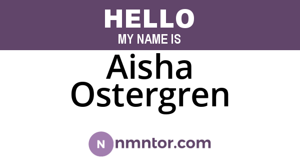 Aisha Ostergren