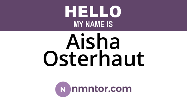 Aisha Osterhaut