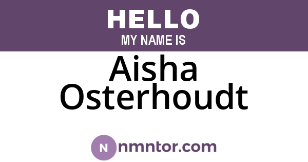 Aisha Osterhoudt