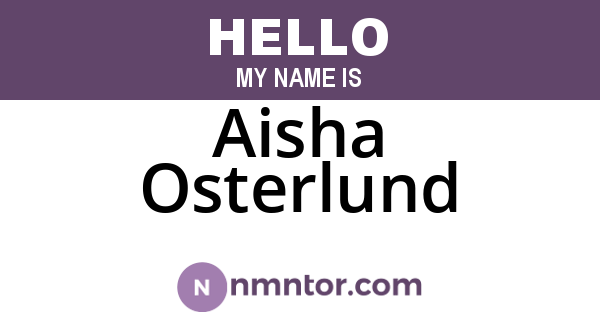 Aisha Osterlund