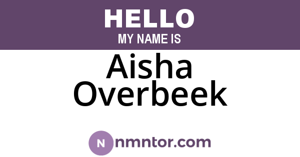 Aisha Overbeek