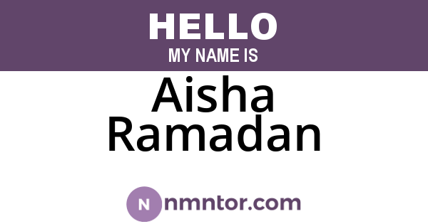 Aisha Ramadan
