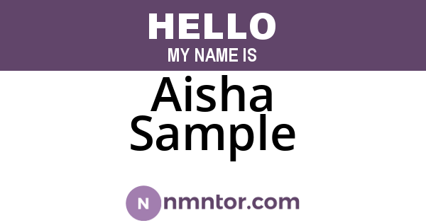 Aisha Sample