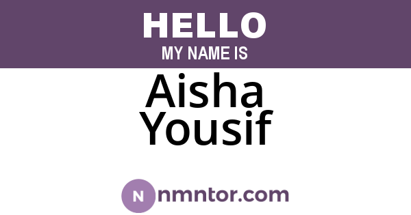 Aisha Yousif