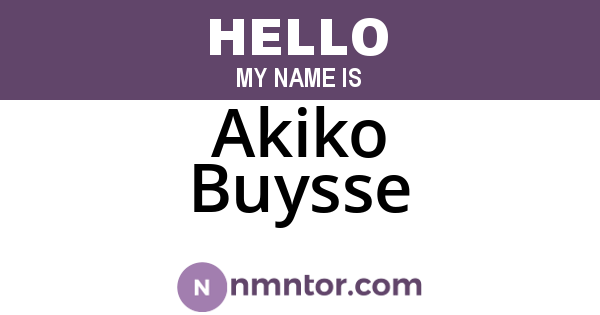 Akiko Buysse