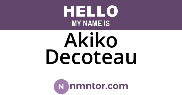 Akiko Decoteau