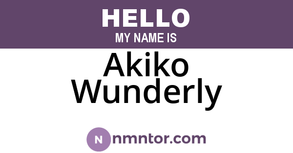 Akiko Wunderly