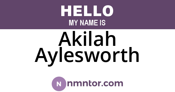 Akilah Aylesworth