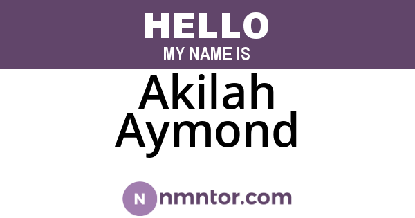 Akilah Aymond