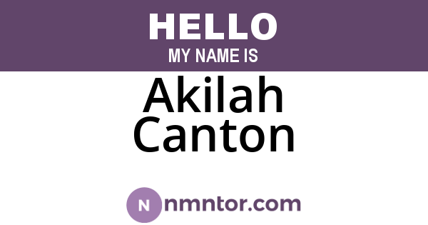 Akilah Canton