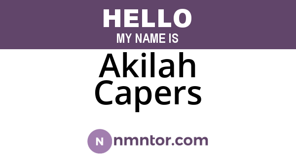 Akilah Capers