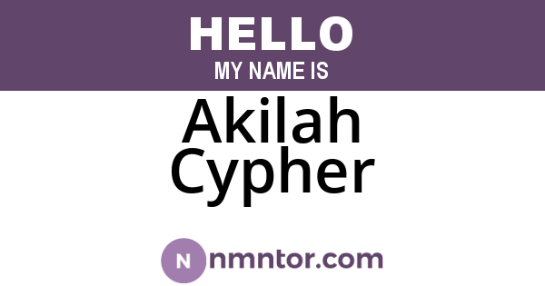 Akilah Cypher