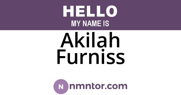 Akilah Furniss