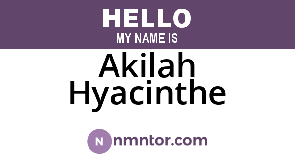 Akilah Hyacinthe