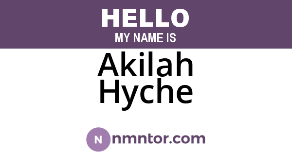 Akilah Hyche