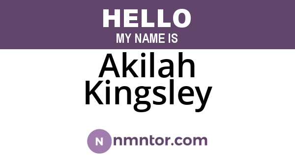 Akilah Kingsley