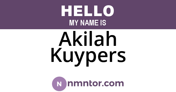 Akilah Kuypers