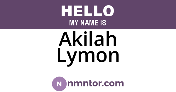 Akilah Lymon