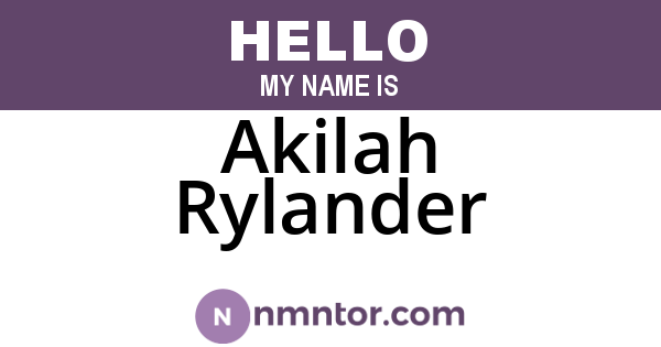 Akilah Rylander