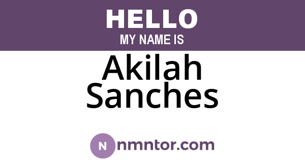 Akilah Sanches