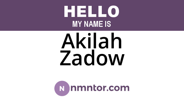 Akilah Zadow