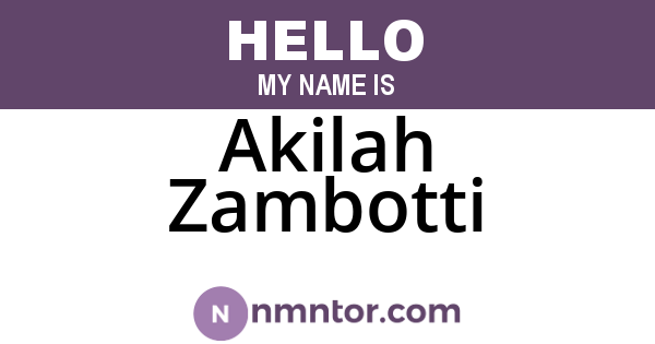 Akilah Zambotti