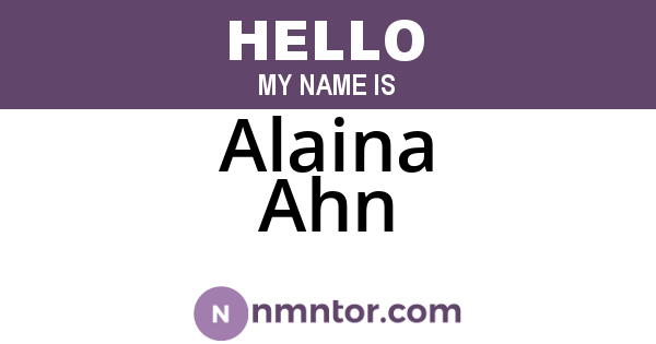 Alaina Ahn