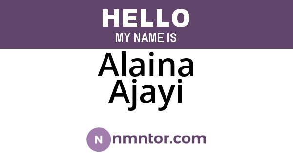 Alaina Ajayi