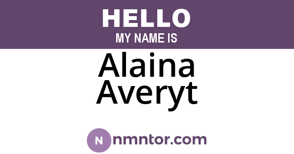Alaina Averyt