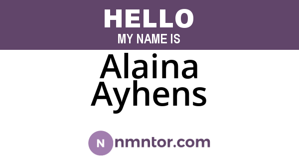 Alaina Ayhens