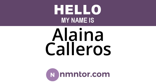 Alaina Calleros