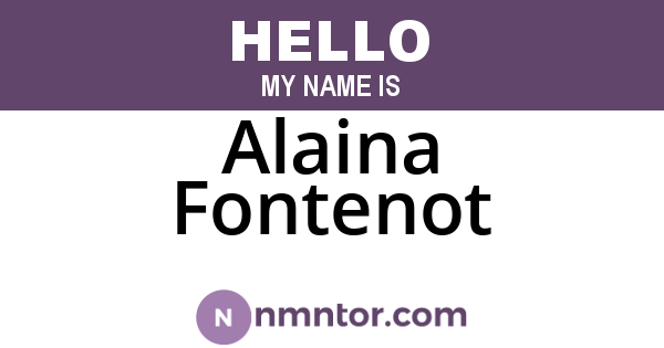 Alaina Fontenot