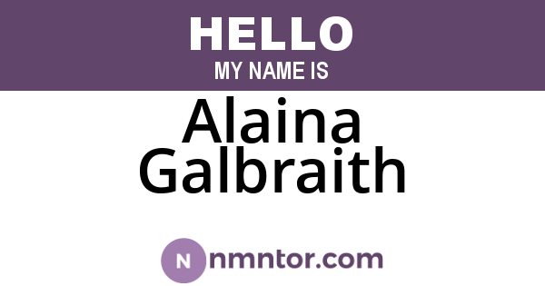 Alaina Galbraith