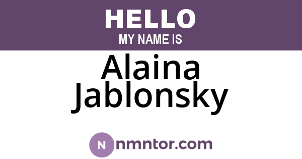 Alaina Jablonsky