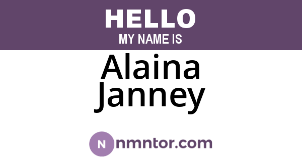 Alaina Janney