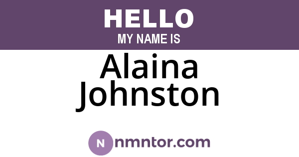 Alaina Johnston